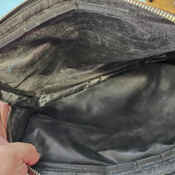 Black and Tan Courreges Toiletry Bag with Leather Trim - Picture 4 of 8